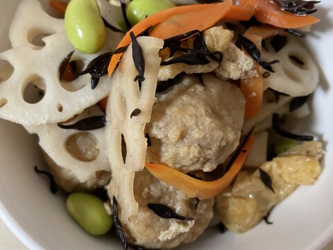 蓮根とひじき、豆の煮物